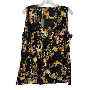 NWT Spense Womens Large Sleeveless Watercolor Floral Prink Tank Top Blouse Tunic